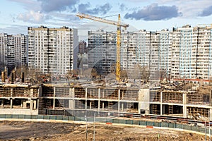 high view of a residential quarter of a metropolis