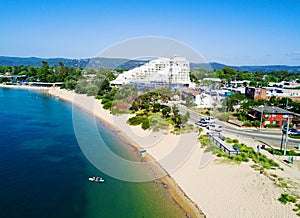 High views looking down onto Ettalong Beach