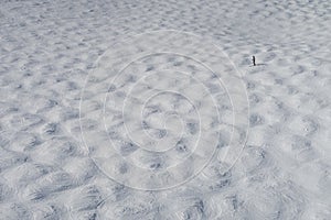 High views of a mogul run in the winter