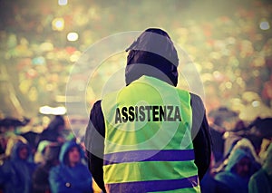 high visibility jacket with text Assistance in Italy and old ton photo