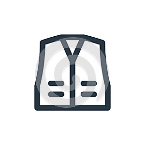 high visibility vest icon vector from laboor and tools concept. Thin line illustration of high visibility vest editable stroke.