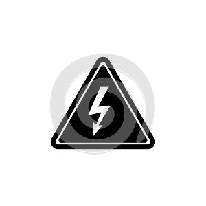High Voltage Attention, Electric Danger Flat Vector Icon