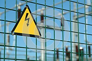 High voltage danger sign