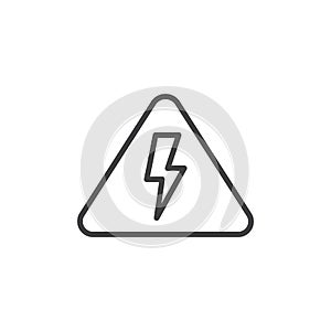 High voltage danger sign line icon