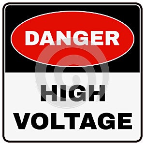 High Voltage. Danger Sign. Vector