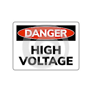 High voltage danger sign. Vector warning symbol electric power high voltage