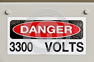 High voltage danger sign