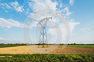 High voltage electric powerline tower