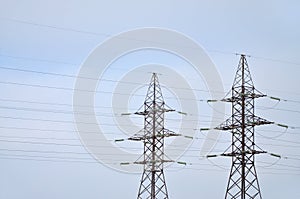 High Voltage Electric Tower. Electricity transmission pylon