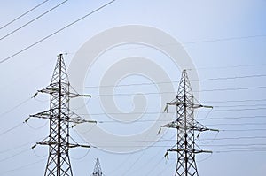 High Voltage Electric Tower. Electricity transmission pylon