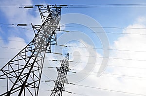 High Voltage Electric Tower. Electricity transmission pylon