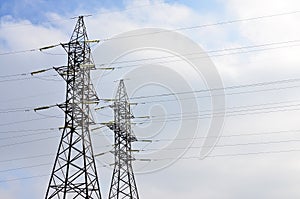 High Voltage Electric Tower. Electricity transmission pylon