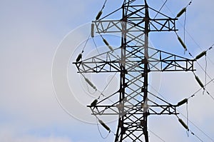 High Voltage Electric Tower. Electricity transmission pylon