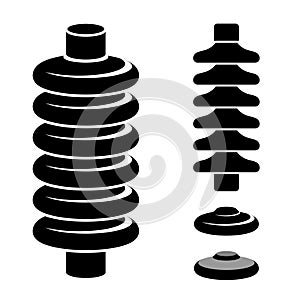 High voltage electrical insulator black symbol photo