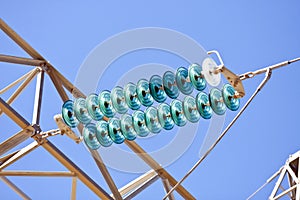 High-voltage electrical insulator electric line photo