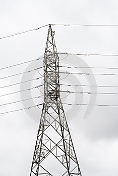 High voltage electrical pole structure in Djibouti, East Africa