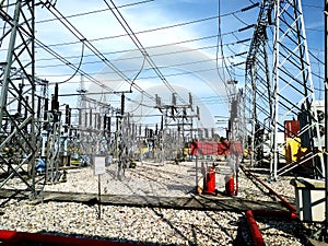 High voltage electrical substation in india transfotm electri city at different low voltage sub-station.