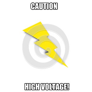 high voltage electrical warning sign or symbol