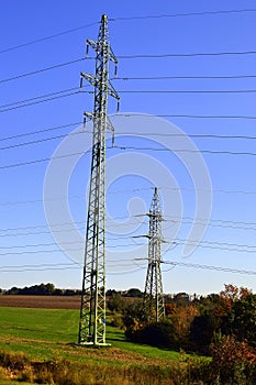 High voltage electrical wire poles