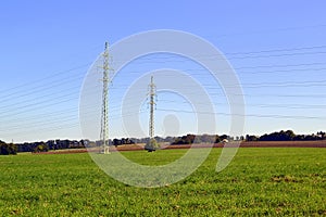 High voltage electrical wire poles