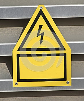High voltage electricity danger sign