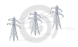 High voltage electricity grid tower pylons