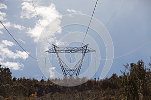 High voltage electricty transmission tower