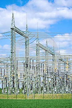 High voltage grid substation, substation gas insulated switchgear, high voltage substation