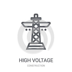 High voltage icon. Trendy High voltage logo concept on white background from Construction collection