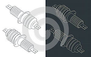 High-voltage isolator isometric blueprints