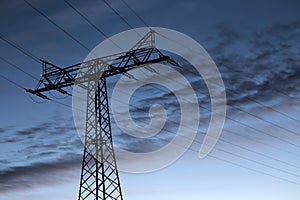 High Voltage Line At Sundown