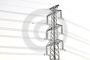 High voltage pole isolated on white