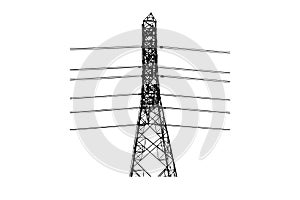 High voltage pole ,power lines electric lines ,