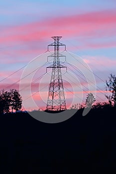 High voltage pole with twilight