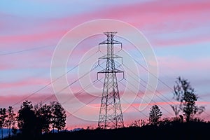 High voltage pole with twilight
