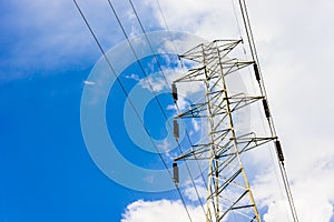 High voltage post High-voltage tower sky background