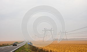 High-voltage power line connects in Ukraine