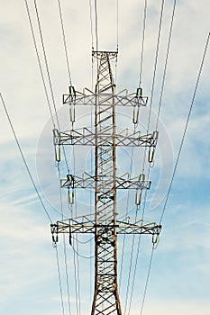 High-voltage power line pole