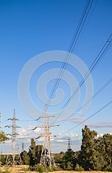 High-voltage power line, steel engineering structure