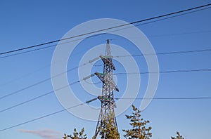 High-voltage power line, steel engineering structure