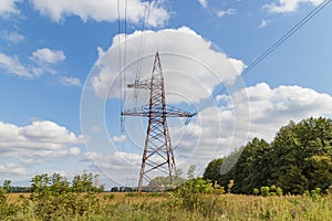 High-voltage power line, steel engineering structure