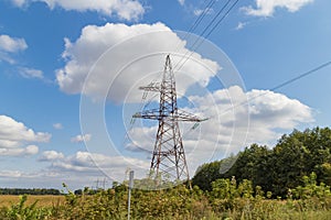 High-voltage power line, steel engineering structure