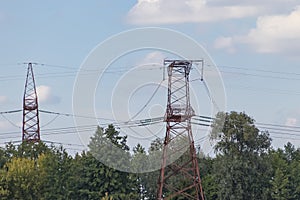 High-voltage power line, steel engineering structure