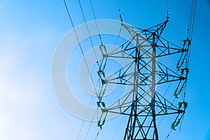 High voltage power line tower