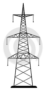 High voltage power line transmission tower photo