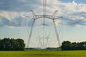 High voltage power lines photo