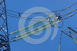 High-voltage power lines, wires and insulators