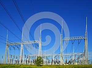 High voltage power substation.