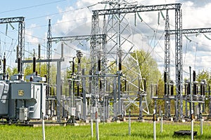 High voltage power transformer substation