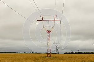 High voltage power transmission pylon,